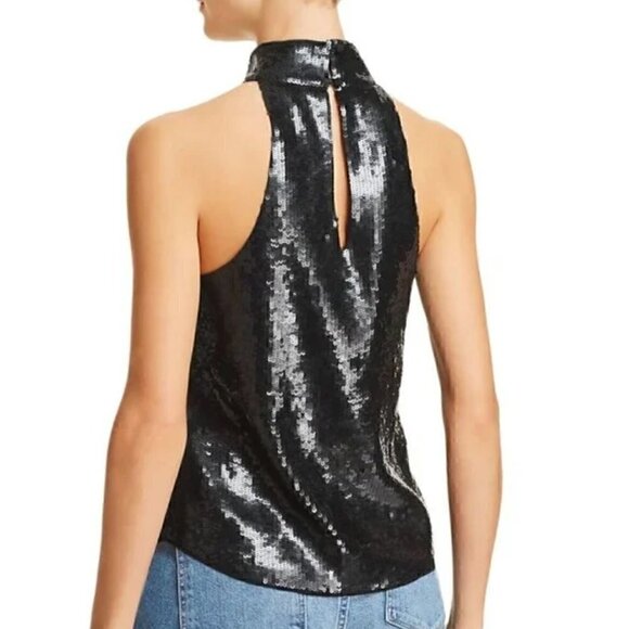 Joie Lei Lei Black Sequin Halter Top NWT - Picture 2 of 10